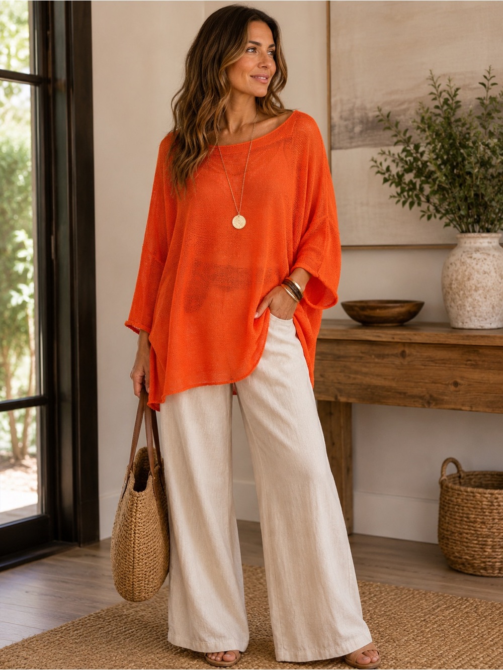 MADE IN ITALY 🇮🇹 Oversized Lightweight Knit Top - Picture 4 of 4